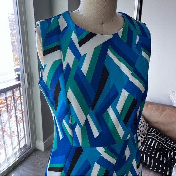 Calvin Klein cool tones abstract geometric dress; Size 8 - Picture 5 of 6